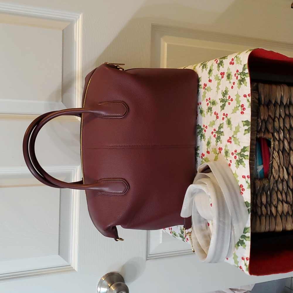 Michael Kors Burgundy Leather Satchel - Picture 3 of 6